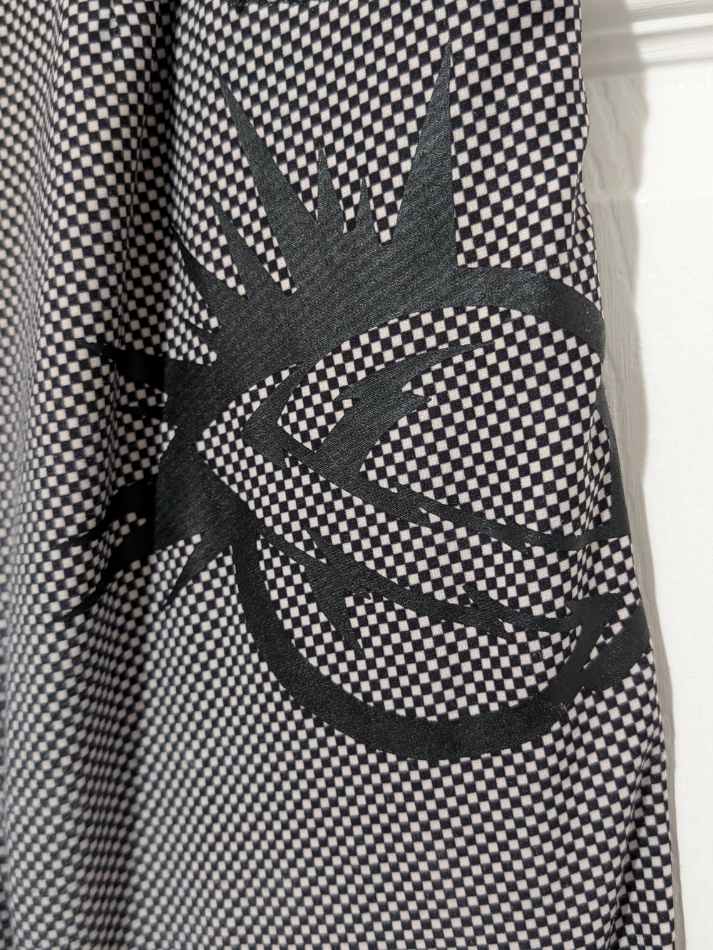 Men's Black & White Micro-Checkered Swim Trunks - Picture 3 of 4